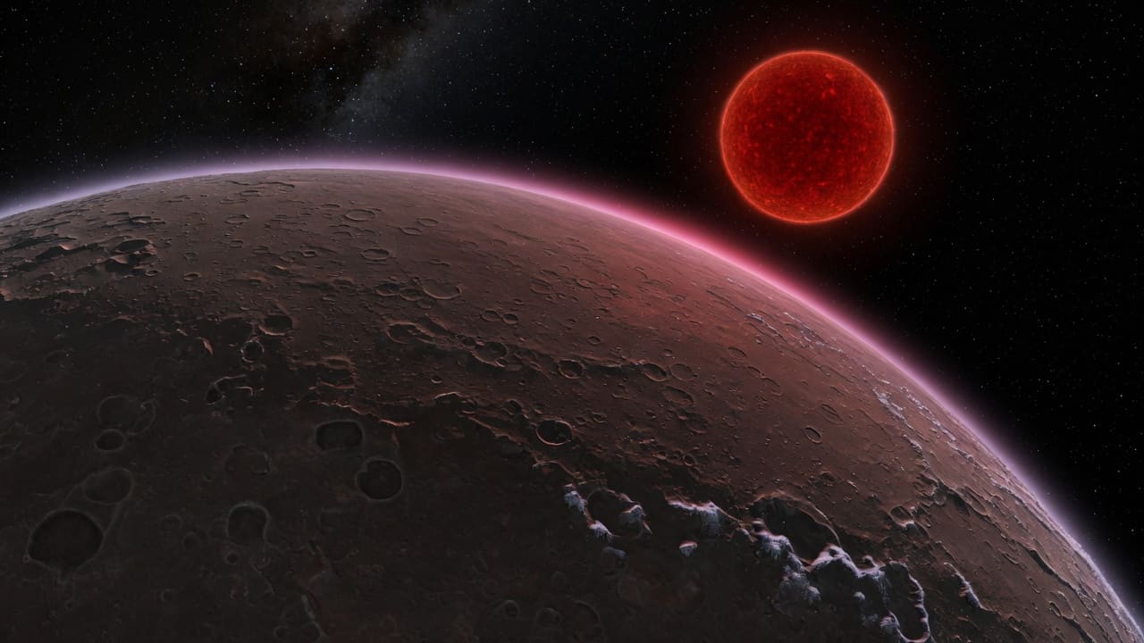 Artist’s impression of GJ 1002 b: VIEW 2 · FROM ABOVE