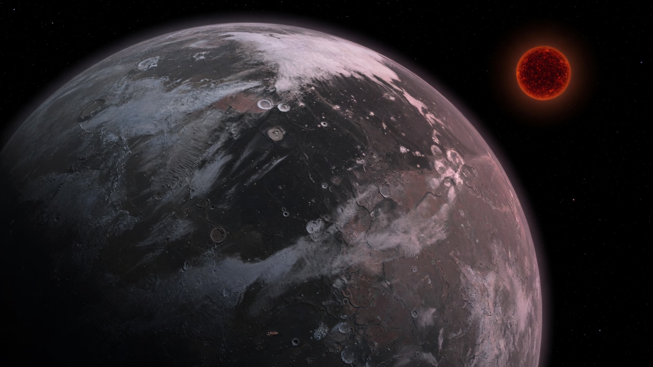 Artist’s impression of GJ 251 c: VIEW 2 · FROM ABOVE