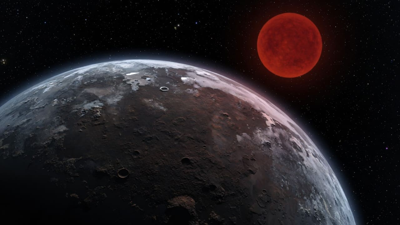 Artist’s impression of GJ 273 b: VIEW 2 · FROM ABOVE