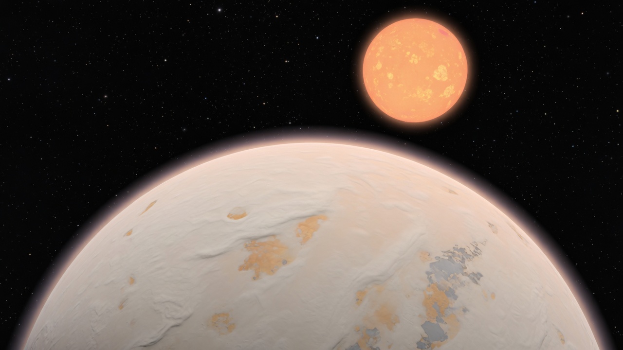 Artist’s impression of Kepler-1410 b: VIEW 2 · FROM ABOVE