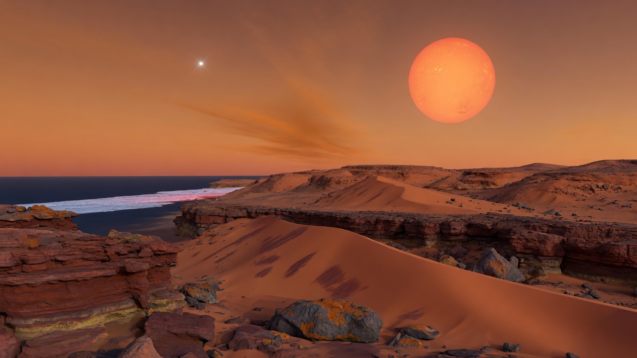Artist’s impression of Kepler-296 e: VIEW 1 · ON THE SURFACE