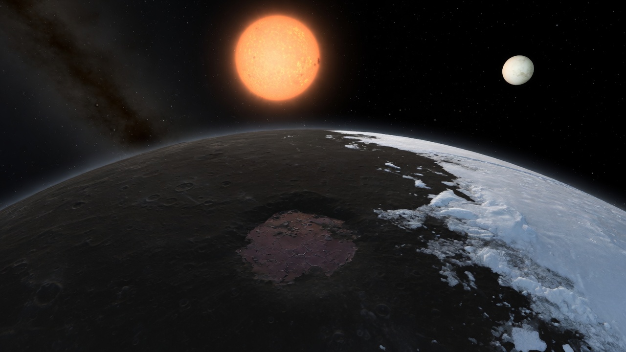 Artist’s impression of L 98-59 f: VIEW 2 · FROM ABOVE