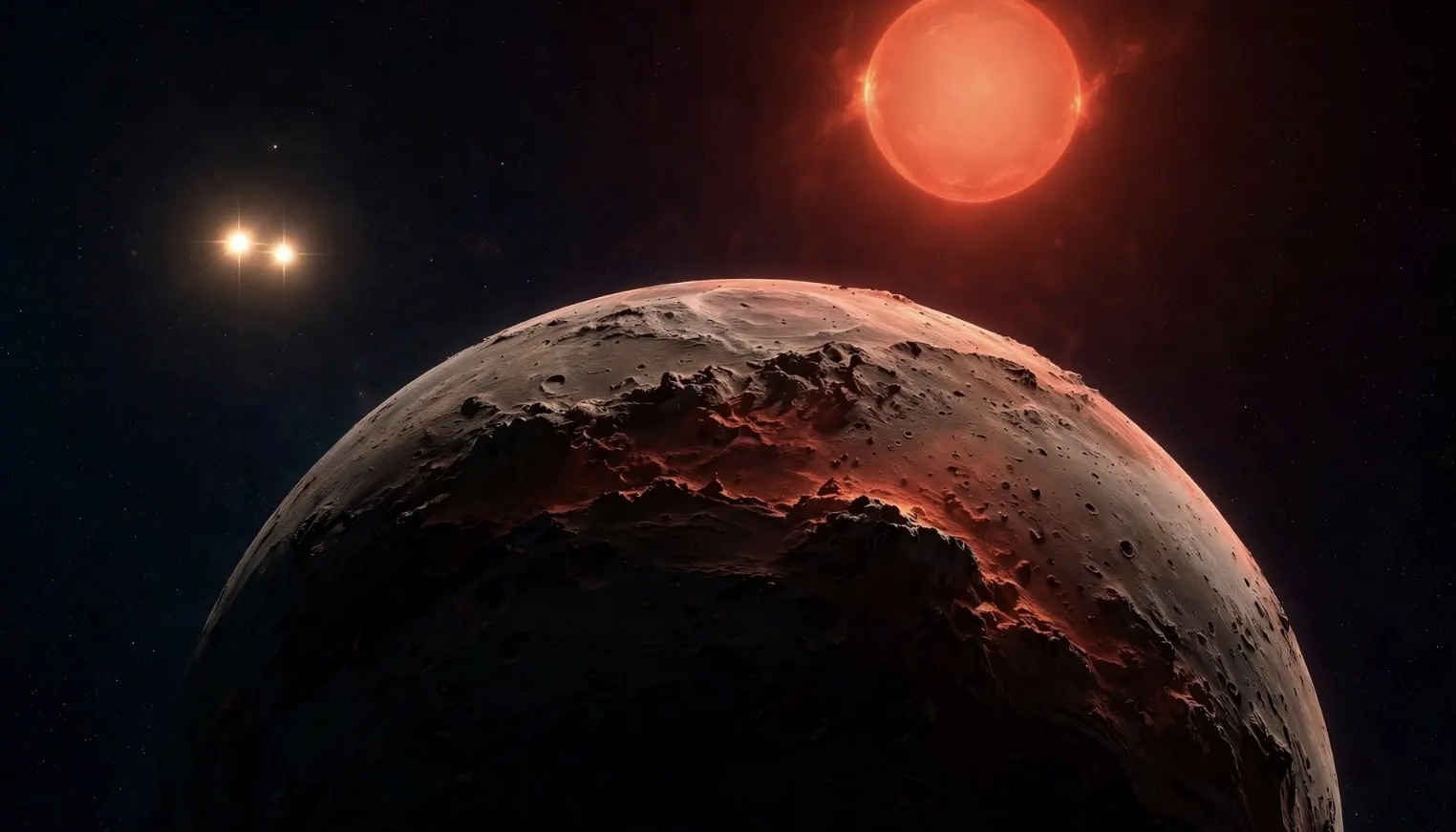 Artist’s impression of Proxima Cen b: VIEW 1 · FROM ORBIT
