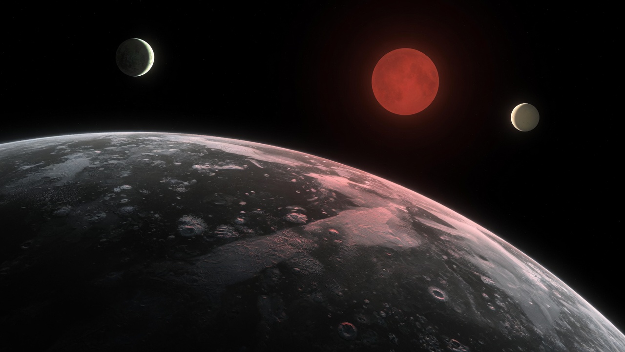 Artist’s impression of Teegarden's Star c: VIEW 2 · FROM ABOVE