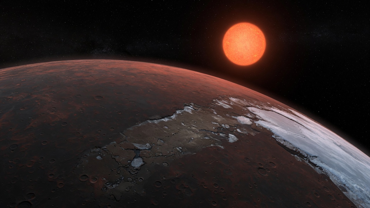 Artist’s impression of TOI-700 d: VIEW 2 · FROM ABOVE