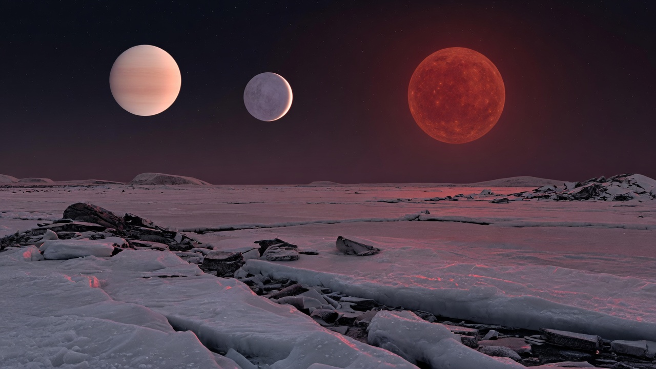 Artist’s impression of TRAPPIST-1 g: VIEW 1 · ON THE SURFACE